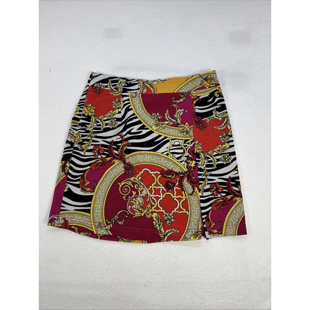 Like An Angel Women’s XL Mini Skirt Baroque Zebra Print Stretch‎ Pull On - Picture 16 of 16